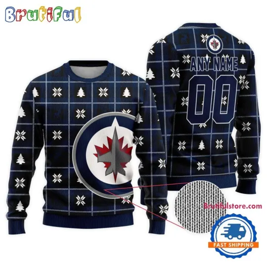 Discover Winnipeg Jets Personalized Snow Tree Ugly Christmas Sweater