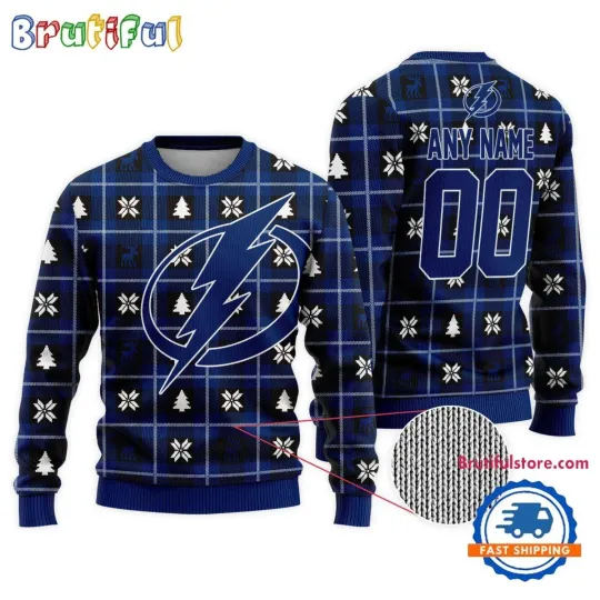Discover Tampa Bay Lightning Personalized Snow Tree Ugly Christmas Sweater