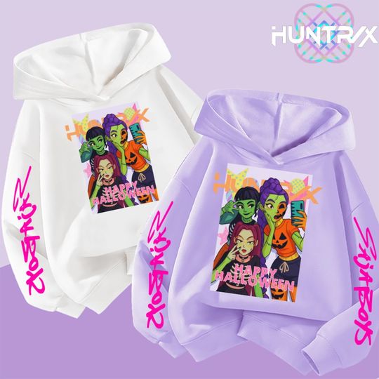 Discover Celebrate 2025 Halloween in K-POP Style: Demon Hunters Cartoon Hoodies for Kids. Super Soft & Cozy, for Both Boys and Girls!