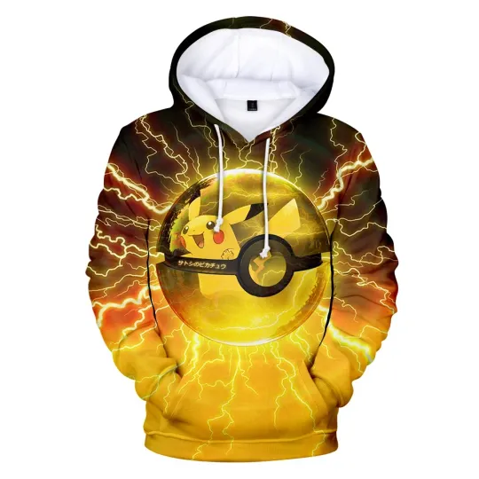 PKM Men's Hoodies For Adults Children Anime Elf Pika Peripheral Two-dimensional 3D Printed Sweatshirts, The Best Gift