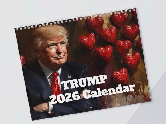 Discover Trump 2026 Wall Calendar Office Supplies Calendar Gag Gift for Him Bar Gift Secret Santa White Elephant