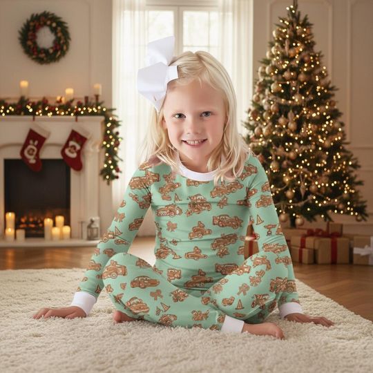 Discover Vintage Radiator Springs Cars Gingerbread Pajamas Set, Pixar Cars Holiday Sleepwear, Lightning McQueen Xmas Pajamas, Disney Christmas Pjs