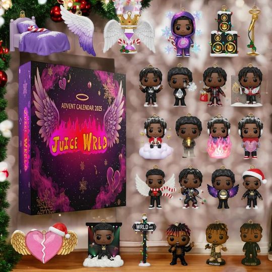 Discover Juice Wrld Hip Hop Music Inspired Advent Calendar 2025, Special Fans Collectors, Christmas Coutdown, Juice Wrld Ornament