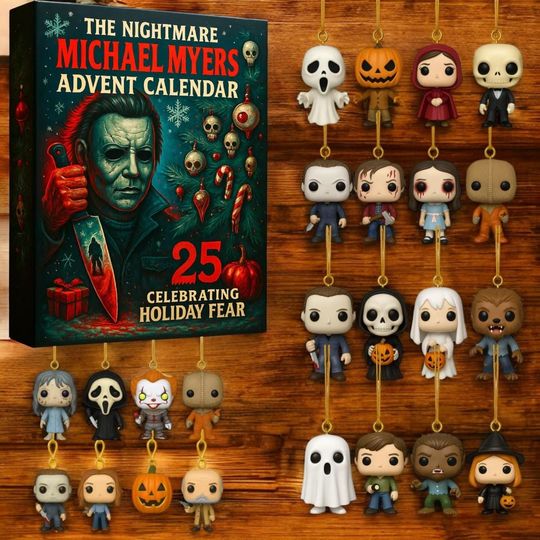 Horror Slasher Masked Killer Insp Advent Calendar 2025, 24-Day Countdown Box, Horror Christmas Gift