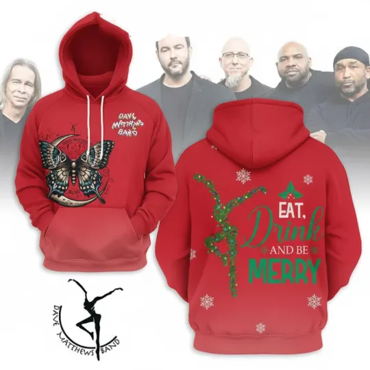 Discover Dave Matthews Band Be Merry Christmas 3d All over Print Hoodie