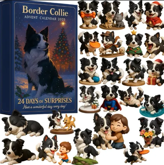 Discover Border Collie Advent Calendar 2D Gift For Christmas