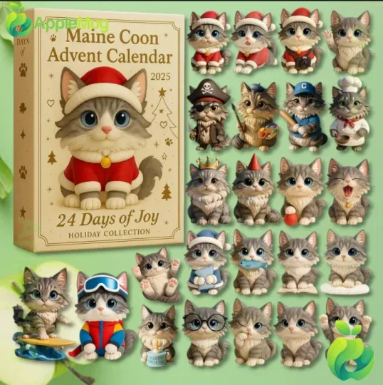 Discover Maine Coon 2D Advent Calendar 2025 Gift For Christmas