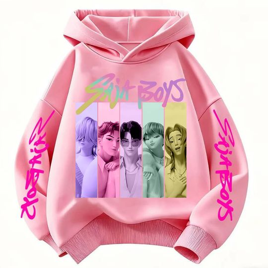 Discover New 2025 Children's Cotton Korean Wave Demon Hunter Printed Fashion Casual Movie Cartoon Boys and Girls Hooded Sweatshirt