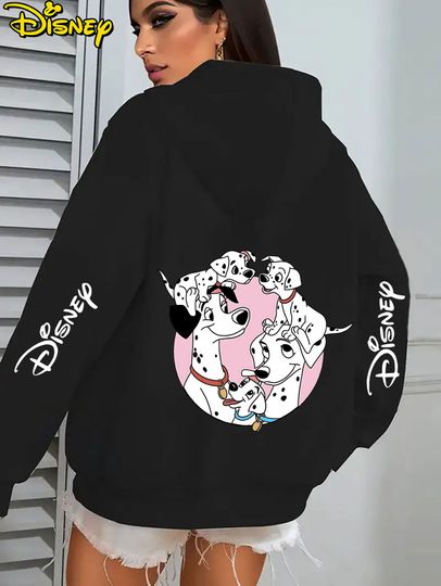 Discover Women's Disney 101 Dalmatian Pattern Hoodie Hoodie, Casual Cute Printed Cartoon Autumn/Winter Couple