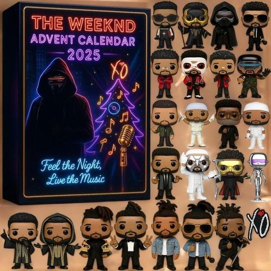 Discover Acrylic Advent Calendar blind box featuring Weeknd's Iconic Singer design, Pop Culture Christmas Gift, Fun Room Decor