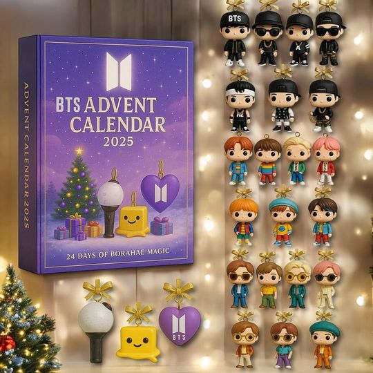 BTS Advent Calendar 2025 Acrylic Blind Box Christmas Countdown Decor Gift for Kpop Fans
