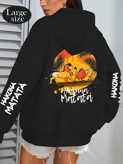 Discover Disney men's and women's hoodies, "Lion King" Simba and Pumbaa pullovers, sports and casual cartoon prints