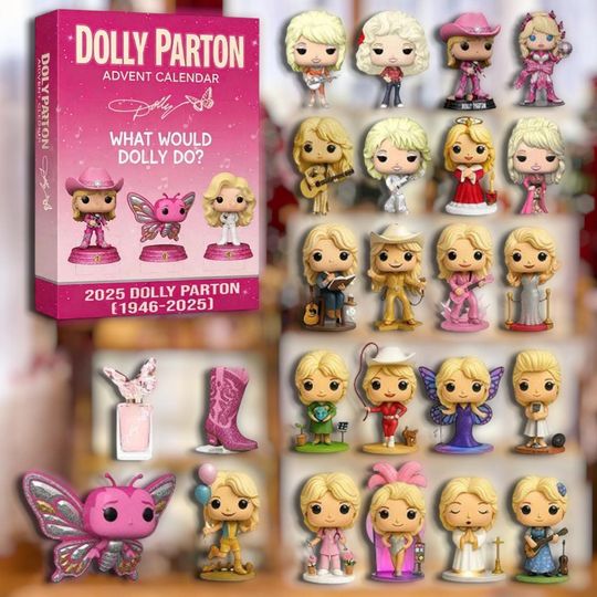 Dolly Parton Inspired Acrylic Advent Calendar 2025 Country Music Christmas Decor Collectible