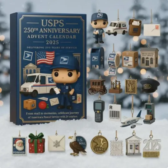 Discover Postal Service 250th Anniversary 2025 Advent Calendar Acrylic Christmas Ornament