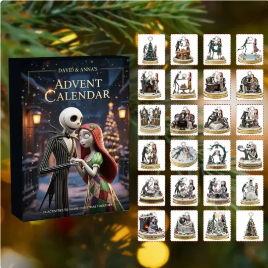 Nightmare Before Christmas Jack And Sally 2D Flat Advent Calendar
