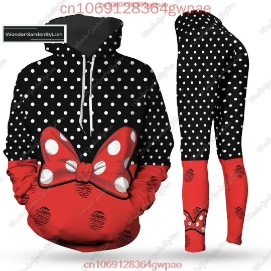 Discover Disney Mickey Minnie Cruise 3D Hoodie Leggings Women's Set Land Yoga Pants Sweatpants Fashion Casual Leggings Track Suit