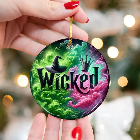 Discover Wicked Ceramic Ornament, For Good Broadway Musicals Ornament, Gifts For Fan, Wicked Christmas Ornament, Best Friends Merch, Xmas Ornament