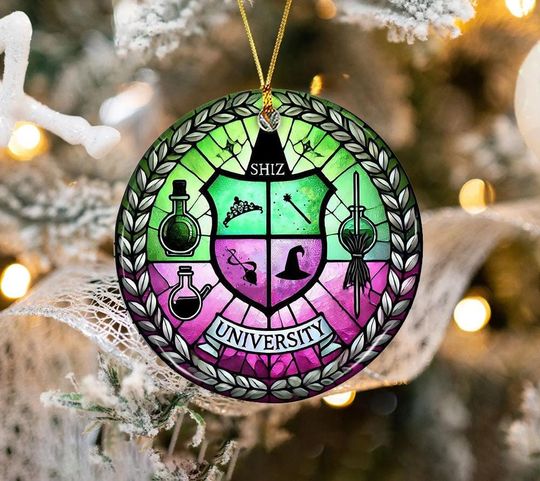 Wicked Ceramic Ornament for Broadway Musicals, Shiz University Xmas Decoration, Friend Gift