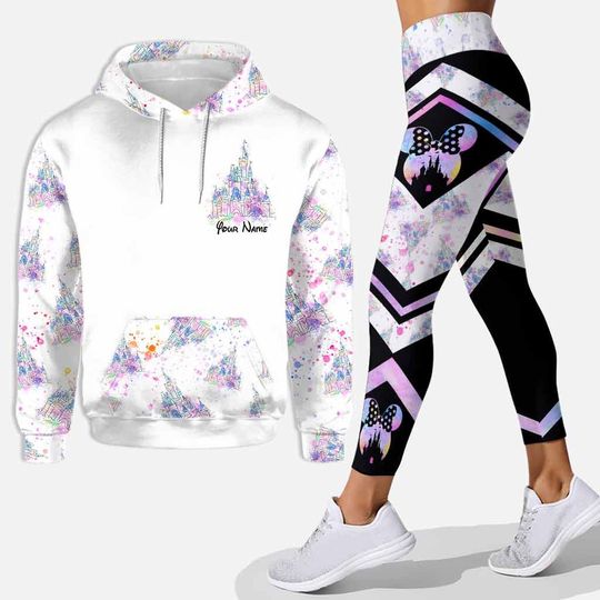 Discover Disney Mickey Mouse Ears Magic Castle Gift Personalized Hoodie and Leggings Women's Sweatshirt Yoga Pants Set