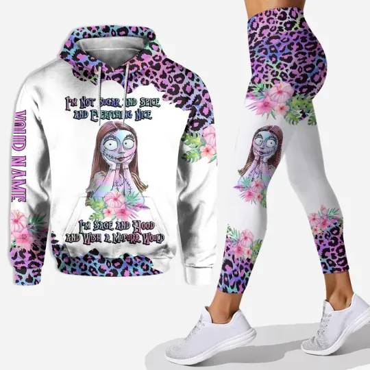 Discover Nightmare Before Christmas Sally Hoodie Womens Leggings Yoga Set Womens Disney Jack Skellington Hoodie Sports Leggings Tracksuit