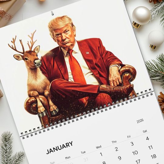 Discover Trump 2026 Wall Calendar - Funny Political & Patriotic Gift for Home & Office