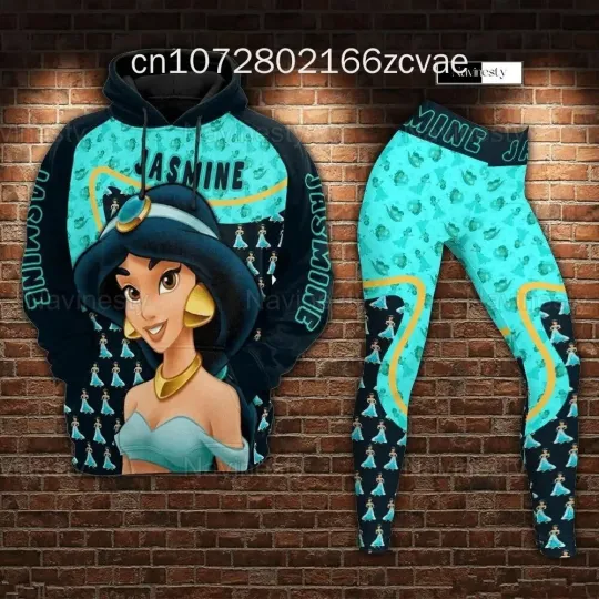 Discover New Jasmine Princess Legging Hoodie Women's Hoodie And Leggings Set Disney Princess Yoga Hoodie Leggings