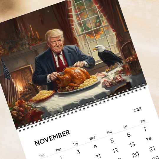 Discover Funny Trump 2026 Wall Calendar - Political Humor, Patriotic Gift, MAGA Decor