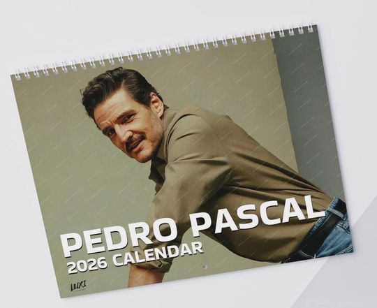 Discover Pedro Pascal 2026 Wall Calendar | Celebrity Calendar | Office Supplies | Vertical Wall Calendar