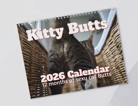 Discover Cat Butts Wall Calendar 2026 – Funny Office Gift, Secret Santa, Gag Gift