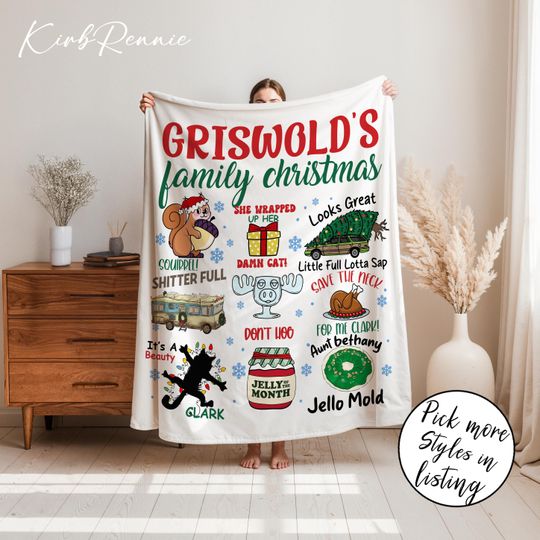 Christmas Vacation Fleece Blanket, Clark Griswold Family Movie Blanket, Funny Holiday Throw