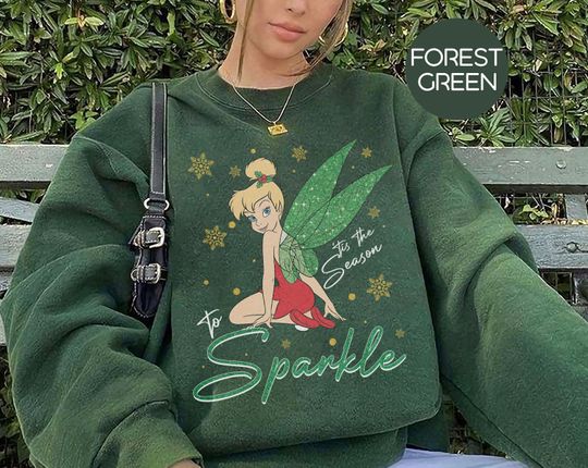 Discover Retro Tinkerbell Christmas Sweatshirt with Peter Pan and Disneyland Theme