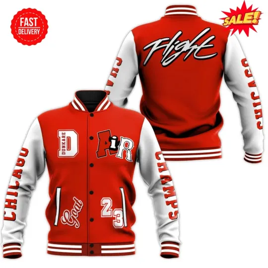 Dunkaree Retro Cherry 11s Baseball Jacket, AIR Number 23 GOAT