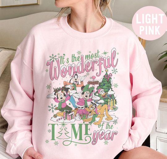 Discover Retro Disney Mickey and Friends Christmas Sweatshirt, Mickey's Very Merry Christmas Party Tee