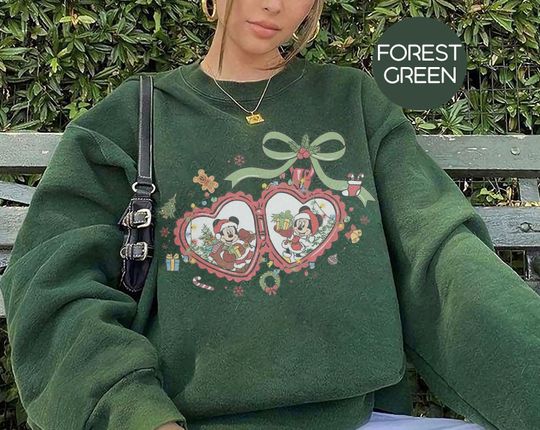 Discover Coquette Bow Locket Mickey Minnie Couple Disney Christmas Shirt, Mickey's Very Merry Christmas Party Sweatshirt, Disney Christmas Trip Tee