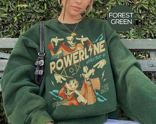 Discover Retro Disney A Goofy Movie Powerline World Tour T-Shirt, Disneyland Family Matching Tee, Magic Kingdom WDW 2025 Birthday Gift