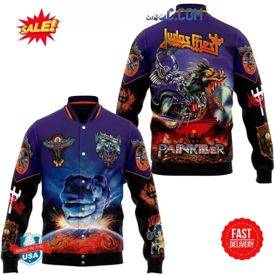 Judas Priest Painkiller Terrifying Scream Baseball Jacket