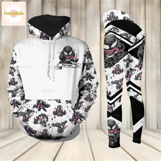 Custom Venom hoodies for Halloween, horror character shirts, Venom leggings, Halloween movie gifts, women's yoga pants sets