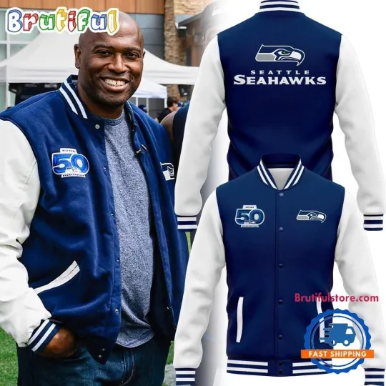 Discover Seattle Seahawk 50th Season New Baseball Jacket