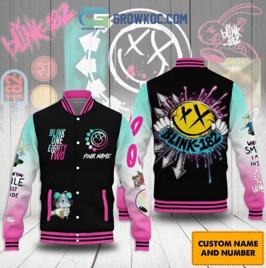 Personalized B182 Blink One Eighty Two Baseball Jacket