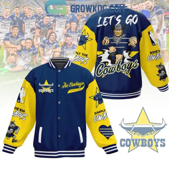 Discover North Queensland Let’s Go Cowboys Fan Baseball Jacket