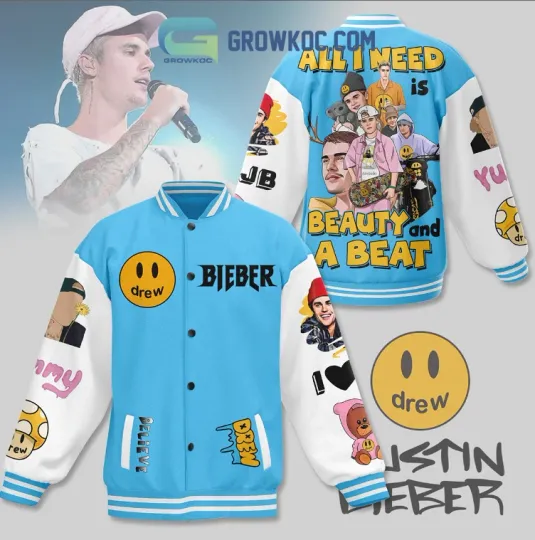 Discover Justin Bieber All I Need Is Beauty And Beat Baseball Jacket