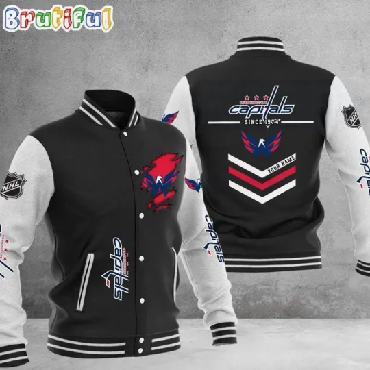 Discover Personalized Nhl Washington Capital Hockey Team Varsity Baseball Jacket