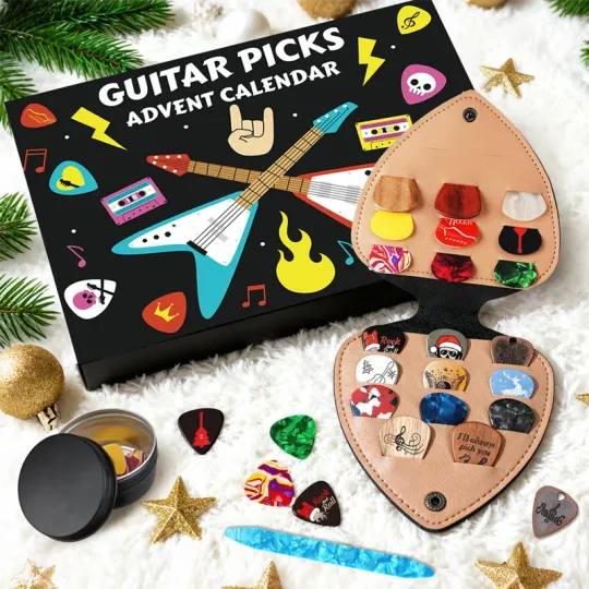Discover Christmas Guitar Pick Advent Calendar 2025 Christmas Countdown For Guitar Bass Ukulele Player Christmas Gift Surprise Blind Box