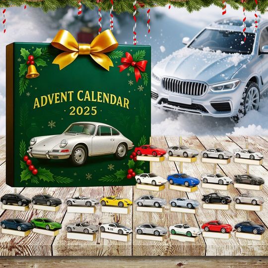 Discover Car Advent Calendar 2025 24days 2D Flat Acrylic Pendant Car Countdown Calendar Blind Box for Adult Men And Teen Boys