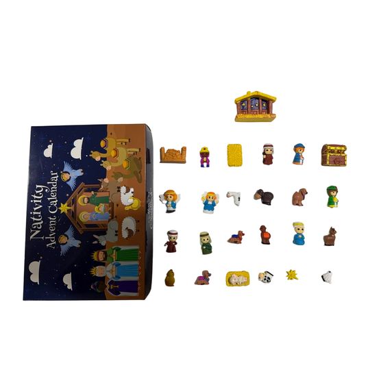 Discover Nativity Advent Calendar Christmas Blind Box 24pcs Nativity Scene Figures Holiday Countdown Calendar Christmas Ornaments