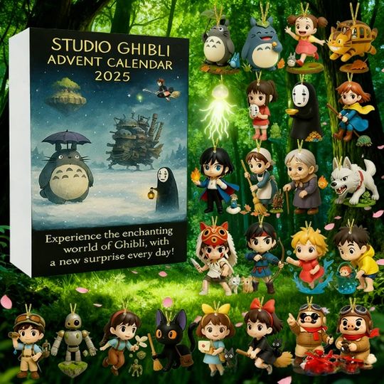 Classic Studio Ghibli Anime Christmas Advent Calendar Toy Figure Collectible Cosplay Accessories Trendy Countdown Blind Box