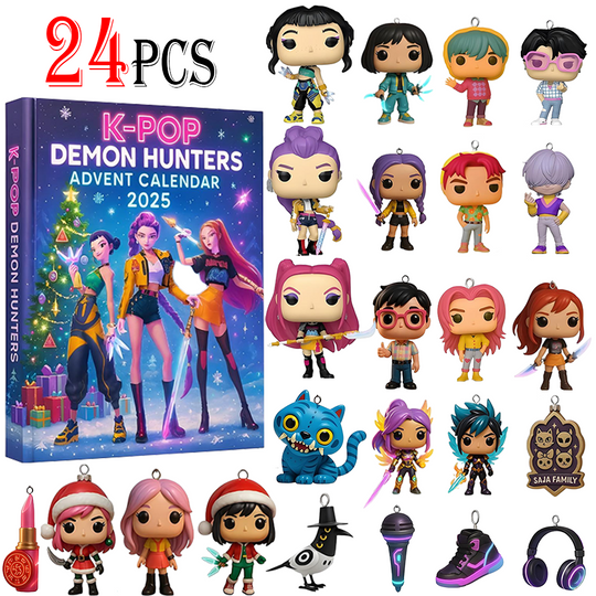 Discover PVC Devil Hunter Christmas Advent Calendar Blind Box Rumi Mira Zoey Small PVC Action Figure Countdown Toy Box Gift Holiday Decor
