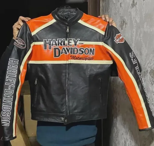 Discover H davidson Men's Leather Motorcycle Jacket Cowhide Biker Victory Cruiser