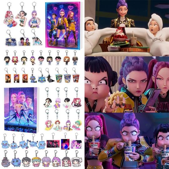 Discover Kpop Demon Hunters Christmas Countdown Advent Calendar Kpop Demon Hunters Advent Calendar Kpop Warriors Keychain Blind Box 2025