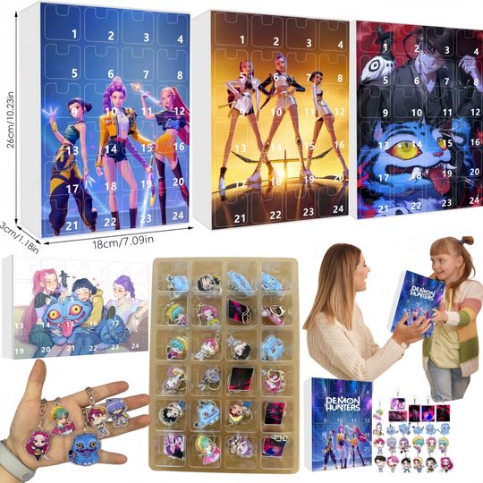 Discover 2025 New Kpop Demon Hunters Series Advent Calendar Christmas Gifts 24 Days Countdown Calendar Funny Gift Children Birthday Party